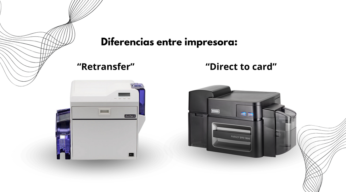 ¿Cuál es la diferencia entre las impresoras de tarjetas plásticas de retransferencia y de impresión directa a tarjeta?